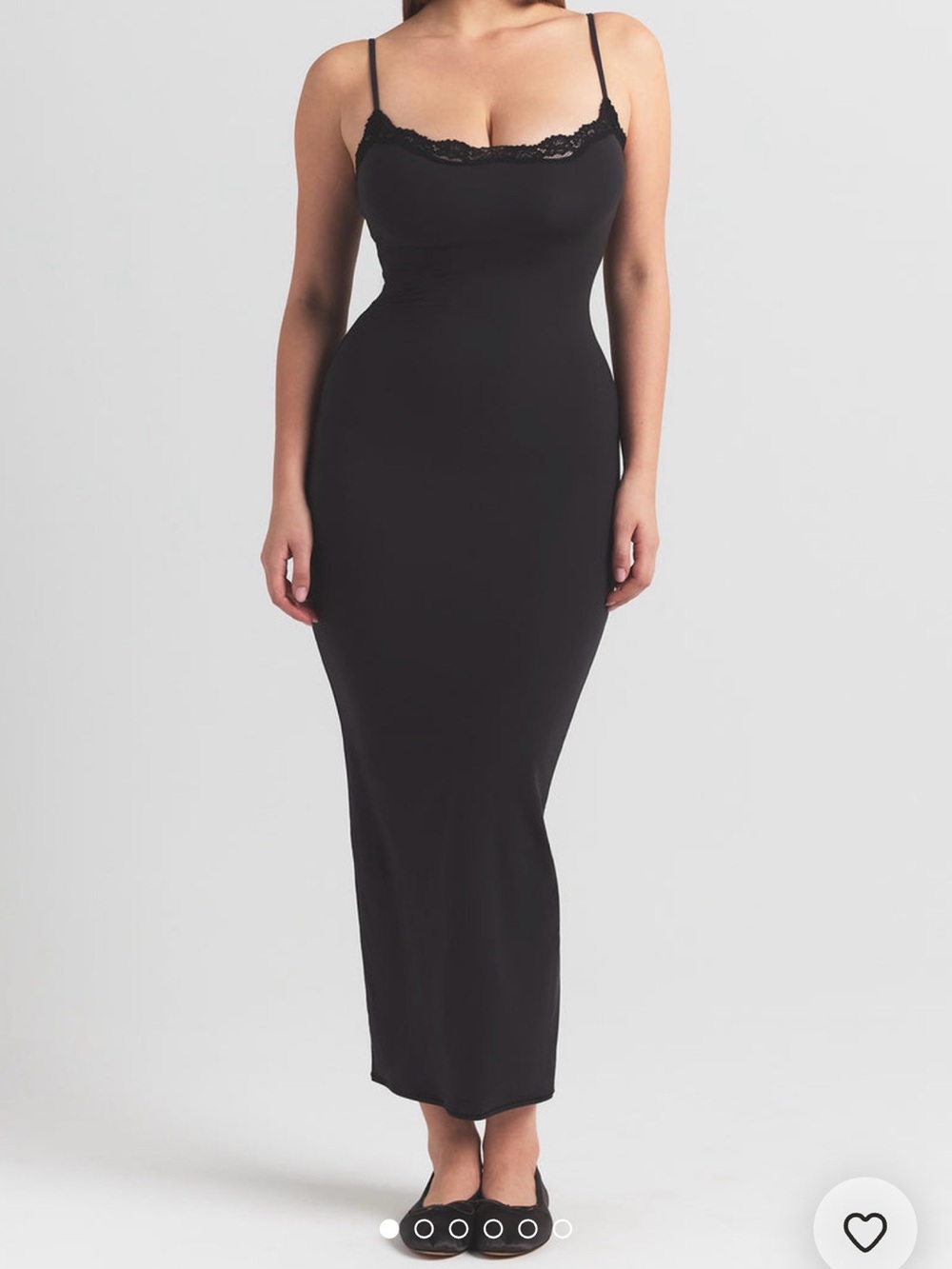 Skims fit everybody Black Lace-Trim Slip Dress